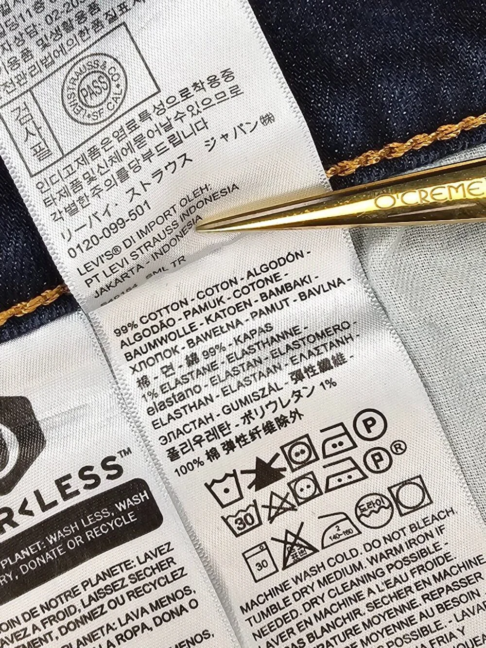 Levi’s 510 Skinny Fit Zipper Fly Jeans W36 L32 36x33 Dark Indigo Wash Blue Denim